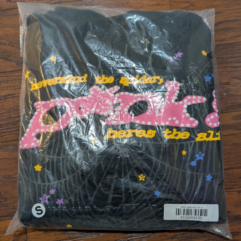 Small - Sp5der Hoodie Black&Pink